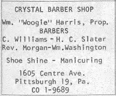 Crystal Barber Shop Advertisement